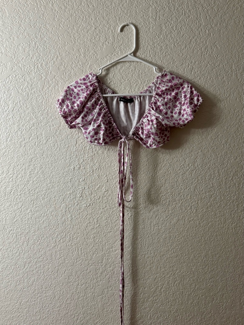 Floral Tie-Front Crop Top - Pink
